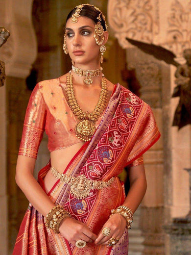 Captivating Blue Zari Weaving Silk Wedding Wear Saree With Blouse